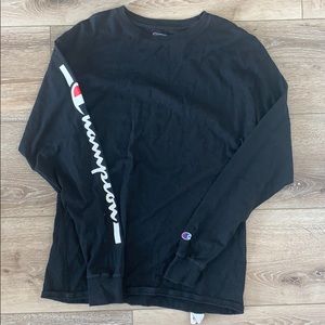 Men’s Champion Black Long Sleeve Graphic Tee